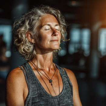 Senior jóga gyakorló